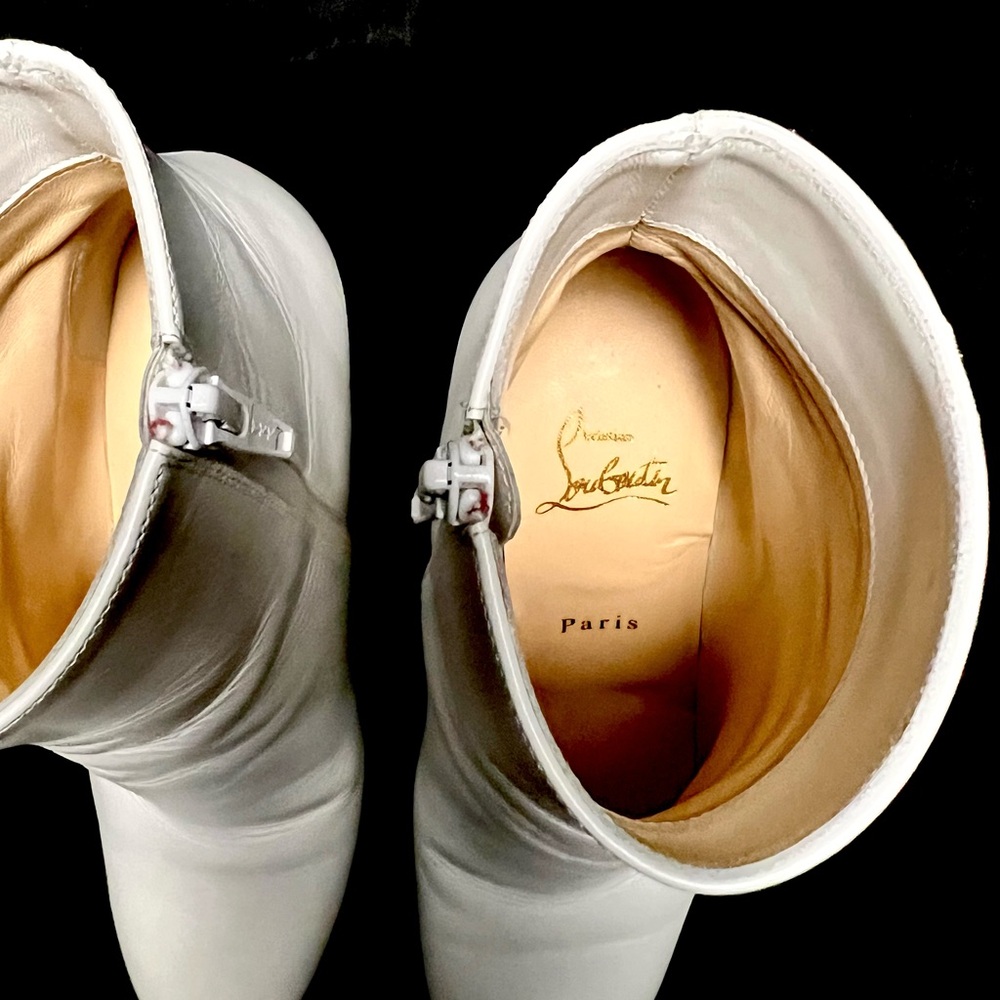 Christian Louboutin white heel booties, 37 - Picture 7 of 10